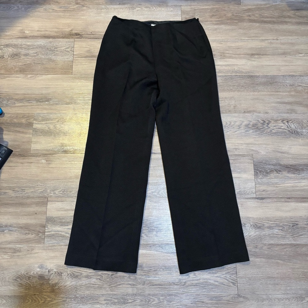 VTG TALBOTS textured pleated wool silk side zip wide leg pants hr sz 12